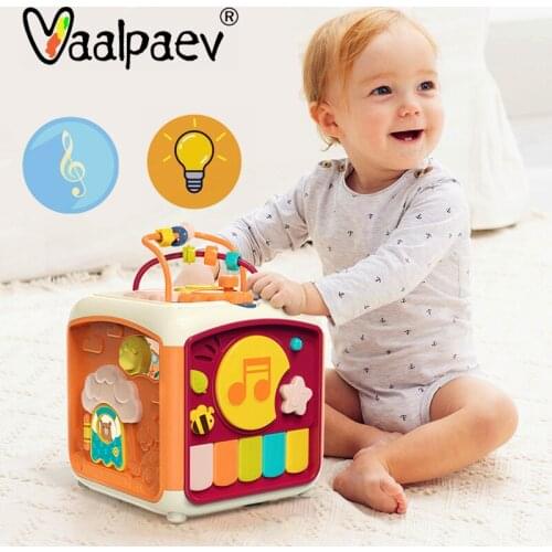 Educational Game Box Steam Toys for 0 to 3 Years Baby Musical Instrument Piano Light Up Building Block Early Learning Aids Sets