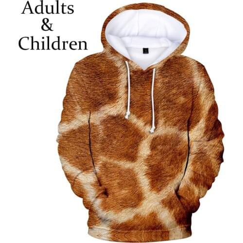 Boy girl shirt pullover3D animal texture fashion autumn and winter hoodie men women hooded sweatshirt casual Harajuku child