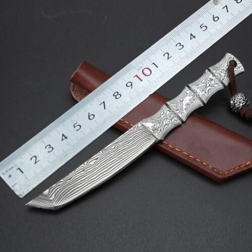Hand Tools, Camping outdoor survival knife, Damascus steel knife, Gift Knife for Collection