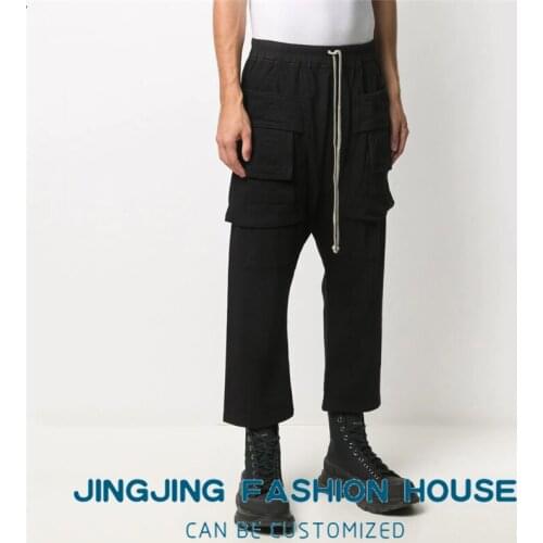S-6XL!!2021 New mens casual seven-point pants popular handsome straight pants loose all-match cargo pants waist boot pants