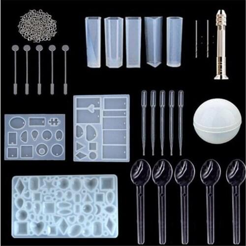 Silicone epoxy casting tools set of uv casting tools clay resin casting molds for diy jewelry making