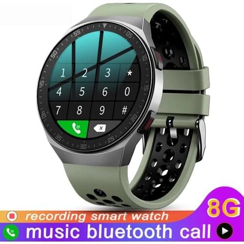 GEJIAN 8G Memory Music Smart Watch Men Bluetooth Call Full Touch Screen Waterproof Recording Function Fashion Smartwatch Mens