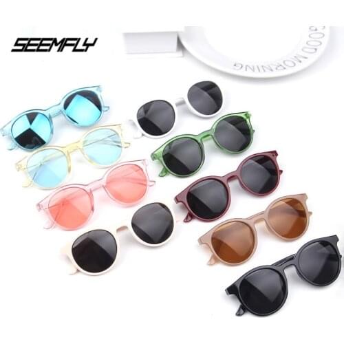Seemfly New Fashion Kids Round Sunglasses Boys Girls Anti-UV Sun Glasses Stylish Goggles Children Outdoor Travel Eyewear UV400