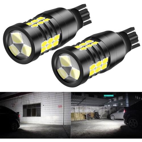 2pcs W16W T15 T16 LED Bulb Canbus NO OBC Error Free 12V 921 912 Car Backup Reserve Lights Bulb Tail Lamp 3030 LED Xenon White