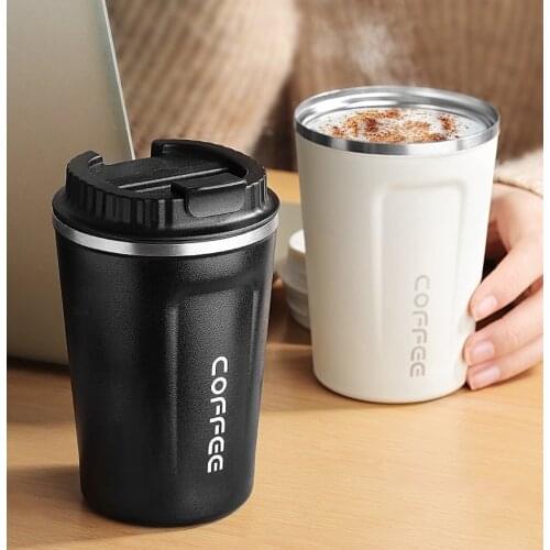 500ml Stainless Steel Thermal Coffee Mug Thermos Insulated Coffee Milk Tumbler Double Layer Flask Vacuum Direct Drinking Tea Cup