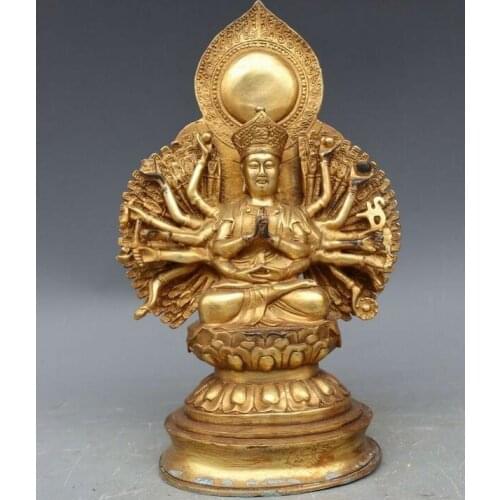 Tibet Bronze Copper Gold Gilding Namgyalma Maha Cundi Bodhisattva Buddha Statue
