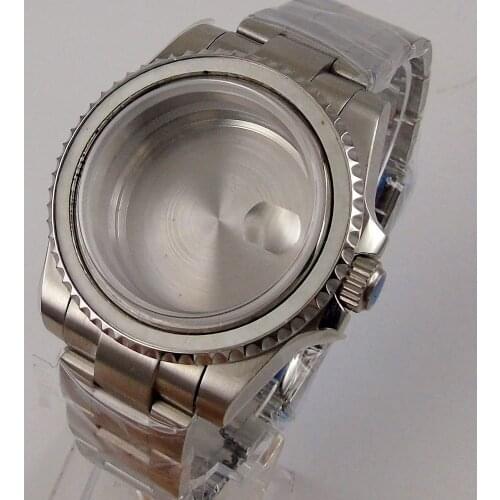 SUB 40mm Brand Automatic Watch Case for NH35A Seeing Backcover Screw Crown Unidirectional Bezel Sapphire Glass