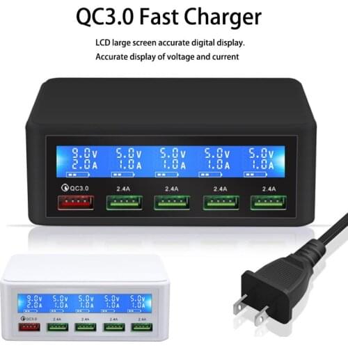 Multi 5 Port Charger For iphone Tablet Samsung QC3.0 Quick Charging Station For Huawei Universal Charging Dock EU UK US AU Plug