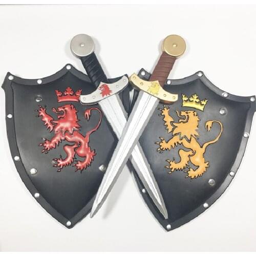 Lion Shield Suit Toy Gift Weapon Boy Sword Shield Combination Model Safe Environmental Protection Pu Rubber Soft Knight Weapon