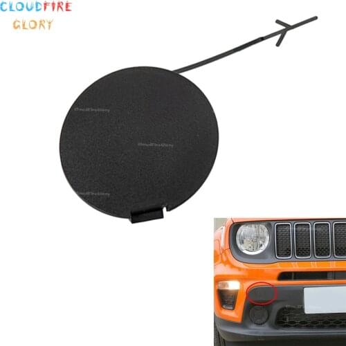CloudFireGlory Front Bumper Tow Hook Eye Cap Cover Unpainted 5XB38LXHAA Fit For 2015 2016 2017 2018 2019 Jeep Renegade