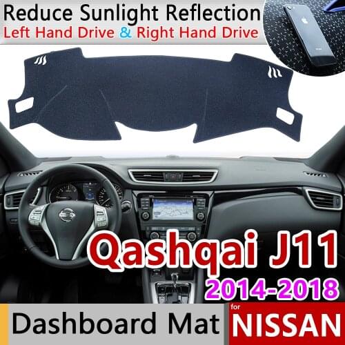 For Nissan Qashqai J11 2014 2015 2016 2017 2018 Anti-Slip Mat Dashboard Cover Pad Sunshade Dashmat Dash Carpet Car Accessories