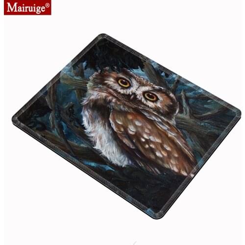 Owl Animal Gaming Mousepad 20x18cm Black Mouse Pad Small Gamer Computer PC Desk Mat DIY Custom Computer PC for Laptop Table Pads