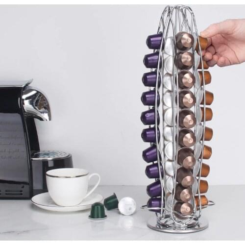 Creative Rotating Capsule Coffee Holder Standing Nespresso Coffee Capsule Storage Rack Coffee Pod Holder Coffee Tools
