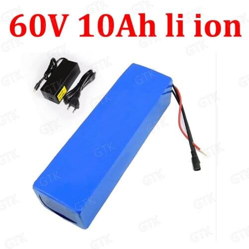 Customize 60V 10Ah Lithium ion 60v 13AH li ion 18650 batteria With BMS for two Wheel Foldable Scooter bike 500w 900w + charger