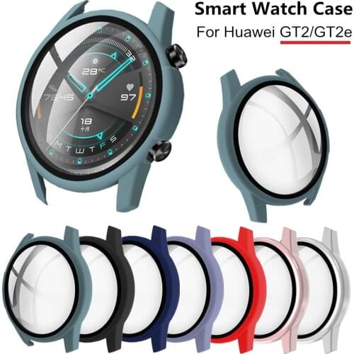 Multicolor High Quality Watch Case for Huawei GT 2 42MM 46MM PC with Glass Cover Full Coverage Bumper for GT 2e Thin Light Shell