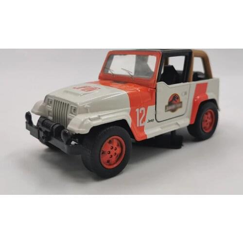 1/43 Scale 12.2CM Alloy Metal Diecast Jeep Wrangler Jurassic SUV Auto Car Model Toys For Children Kids Gifts Collection