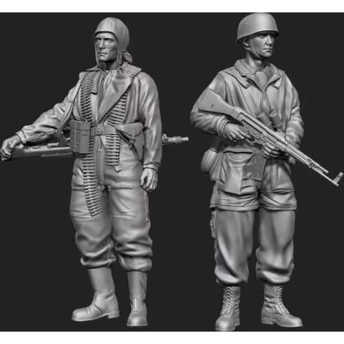 1/35 resin soldier model WWII military paratrooper two machine gunner