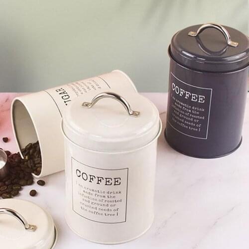 Set of 3 Metal Kitchen Food Coffee Sugar Tea Storage Box Tin Canister Jar Container Bin Pot with Lid for Kitchen Supplies