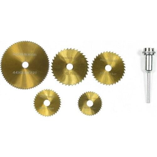 Mini Circular Saw Blade Set 22/25/32/35/44mm Titanium Coated Rotary Tools HSS Cutting Disc Wood Metal Saw Disc Power Tool