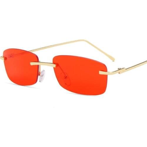 2021 new square rimless sunglasses women tint aviation ladies sun glasses classic vintage sunglasses rimless exquisite shades