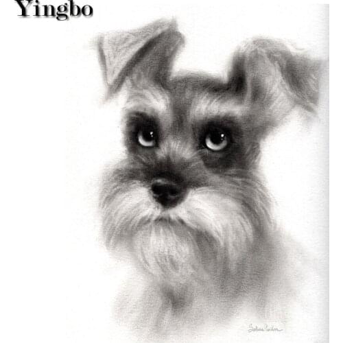 Full round Diamond Kit 5D Diy Diamond Embroidery Schnauzer dog cute animal Diamond Painting Cross Stitch Rhinestone Decoration