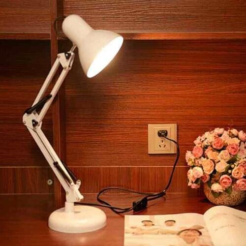 Hot Modern LED Long Swing Arm Adjustable Classic Desk Lamps E27 Clip Table Lamp for Study Office Reading Night Light EU/US Plug