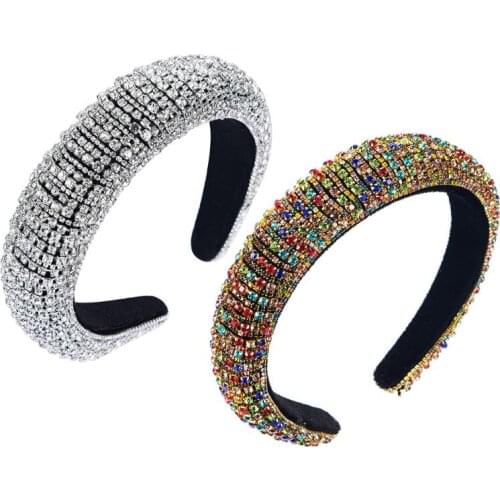 Baroque Crystal Hair Bands for Women Lady Hair Accessories Shiny Rhinestone Headband Hair Hoop