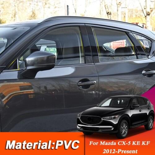 QCBXYYXH Car Styling Window Trim For Mazda CX-5 KE KF 2012-PresentPVC Glass Window Garnish Pillar Middle Sticker Decoration Film