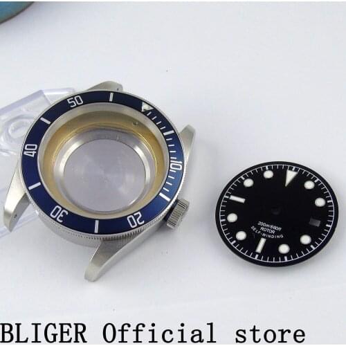 Sapphire Glass 41mm Sterile Stainless Steel Watch Case+Watch Dial Fit For ETA 2836 Automatic Movement C40
