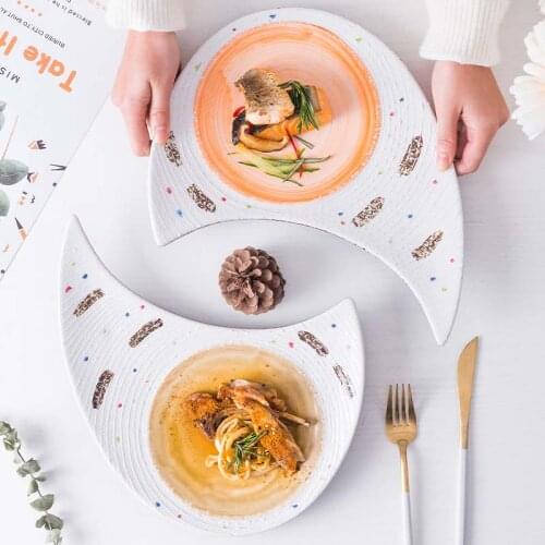 Japanese Sushi Plate Creative Ceramic Plate Household Plate Western Food Plate Pasta Plate Fruit Plate Tableware Net Red Dinner