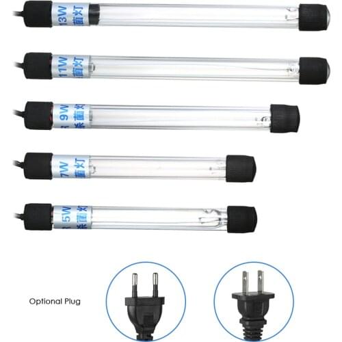 Waterproof LED Aquarium Lights Fish Tank Light Bar Ultraviolet Lamps 17/22/24CM Submersible Underwater Clip Lamp Aquatic Decor