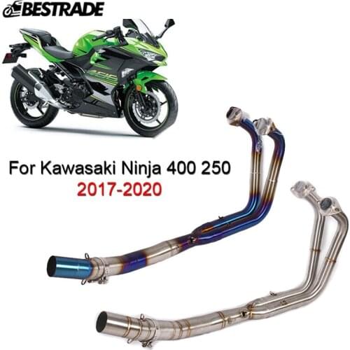For Kawasaki Ninja 400 250 2017 2018 2019 2020 2021 Motorcycle Exhaust Header Pipe Front Middle Link Connect Tip Stainless Steel
