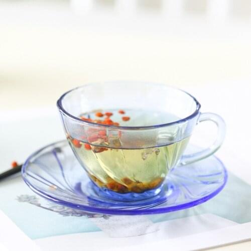 High-End Coffee Cup Tempered Glass Nordic Tableware Tea Coffee Cup & Saucer Set English Afternoon Tea Cup glass mug