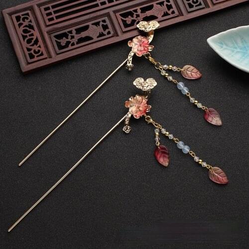 Classical Handmade Hairpin Metal Costume Chinese Hanfu Headdress Simple Antique Style Hairpin Female Hair Ornament