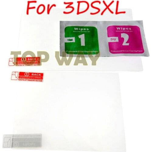 50sets Replacement Top Tempered Glass LCD Screen Protector Bottom PET Clear Full Cover Protective Film for Nintendo 3DS XL LL