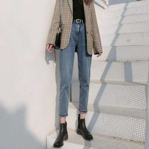 Woman Jeans Pants Loose Harem Autumn High Waist Straight Pantalones Vaqueros Mujer