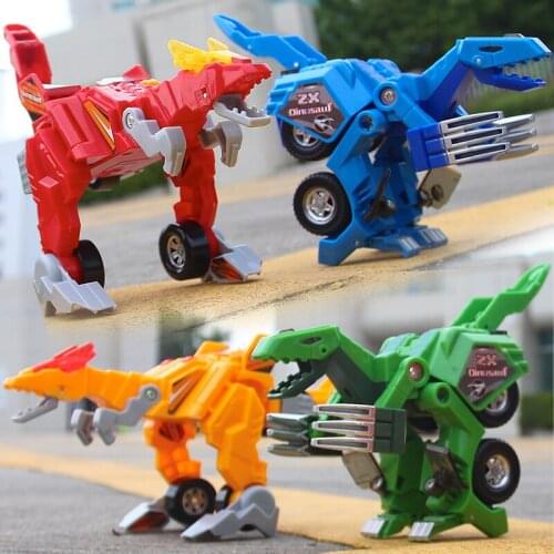 1PC Action figure model sound and light deformation dinosaur robot toy anime statue car plastic toy children gift toy