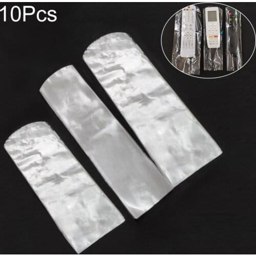10Pcs 3 Size Clear Shrink Film Bag TV Remote Control Case Cover Air Condition Remote Control Protective Plastic Anti-dust Bag