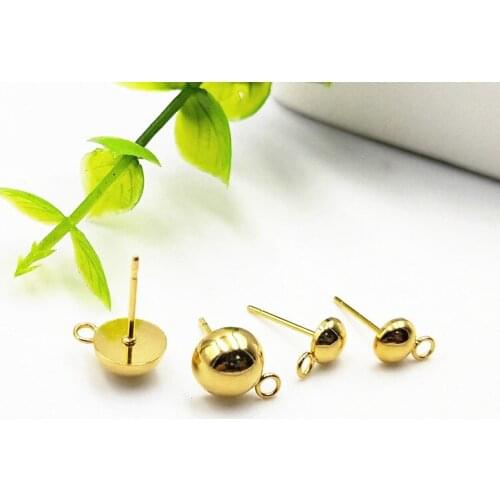 Seasha 20pcs 5-8mm 316L Stainless Steel Jewelry Making Earrings Post without Earnut Earstuds Studs Earring Component