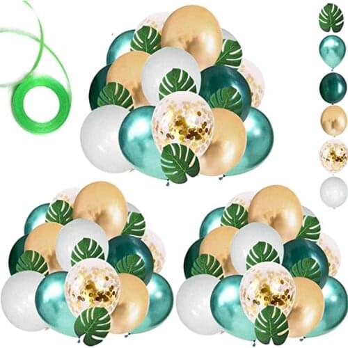 68pcs Gold Confetti Latex Balloons Wildlife Jungle Theme Party Decoration Wedding Arch Garland Kids Birthday Party Supplies