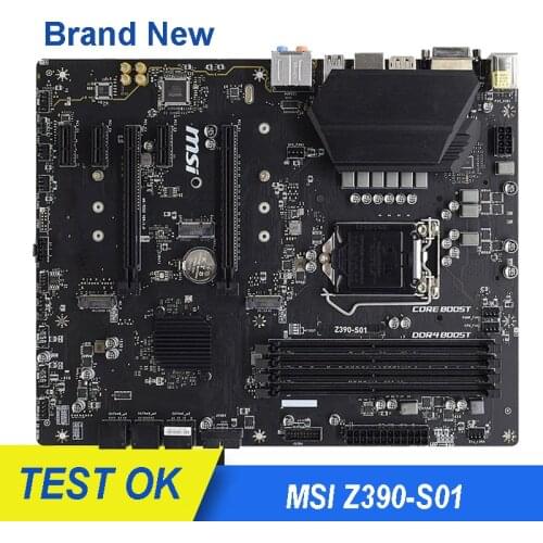 NEW LGA 1151 For MSI Z390-S01 Motherboard DDR4 128GB M.2 SATA3 USB3.1 i9 i7 i5 i3 Desktop Intel Z390 1151 PC Motherboard