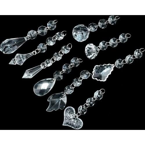 5pcs Acrylic Crystal Beads Pendant Garland for Wedding Birthday Party Decoration Tables Centerpieces Curtain DIY