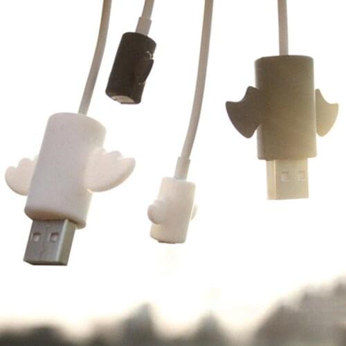 Angel Cable Bite Protector Winder Cute Cartoon Cover Protect Case Wire Organizer Holder for IPhone Micro Usb Earphone Cable