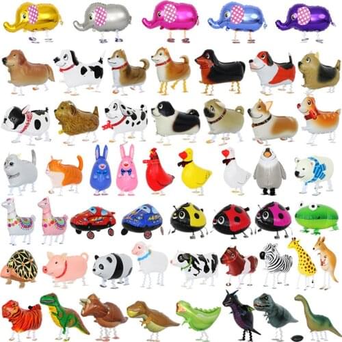Jungle Safari Party Walking Animal Helium Balloons Air Pig/Dog Foil Ballon Baby Birthday Party Decorations Kids Gift Toy Baloon