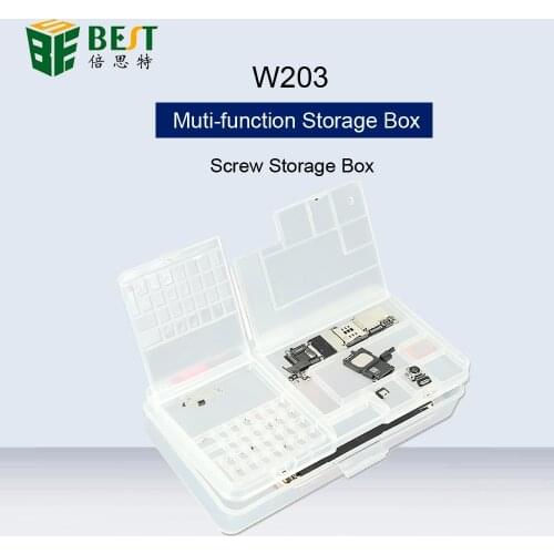 BST-W203 Double Transparent Plastic Box Phone Maintenance Multi-Function Motherboard Accessories Storage Electronic Component