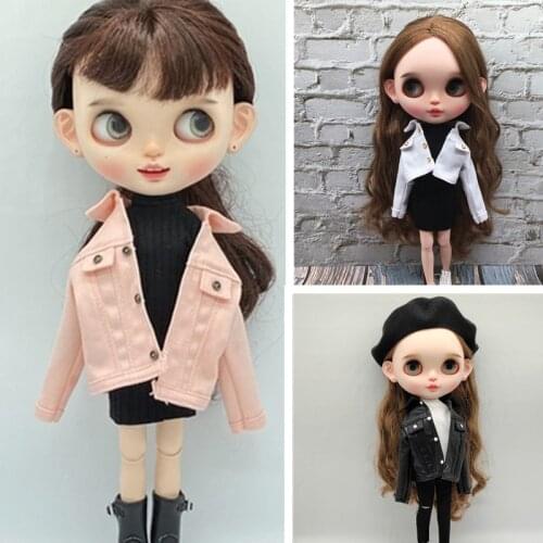 Cool Blyth Doll Clothes Jeans Coat For 1/6 BJD Dolls Fashion Outfit Daily Casual Wear Diy Doll Accessories