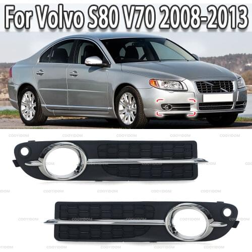 K-Car Front Left Righ Bumper Fog Light Lamp Cover Moulding Trim For Volvo S80 V70 2008 2009 2010-2013 30790919 30790920