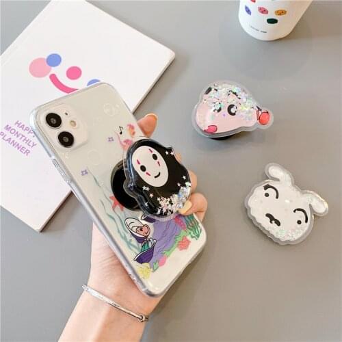 Cartoon cute mobile phone holder universal shrink bracket mobile phone finger folding bracket handle bracket for iPhone 11 pro