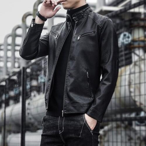 2021 Autumn and Winter Leather Jacket Mens Coat New Style Fashionable Handsome Cultivate Ones Morality Locomotive 4Xl