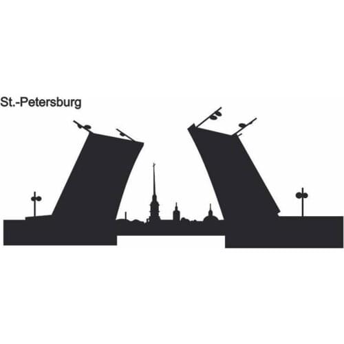 St PETERSBURG City Decal Wall Sticker Car Decal Vinyl Stickers Decor Mural Art Home Decoration Landmark Skyline Wall Decal
